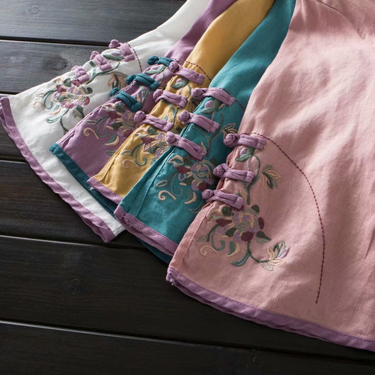Blusa Tradicional China con Bordado y Cierre Retro en Algodón y Lino - Image 20