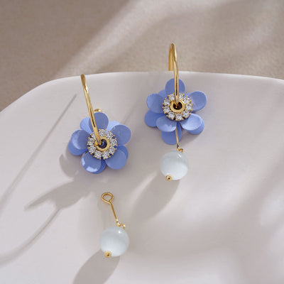 Aretes de Flores con Ópalo Suave y Tendencia - Image 10