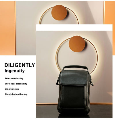 Bolsa Mensajera de Cuero Genuino Retro - Estilo Casual para Hombre - Image 9