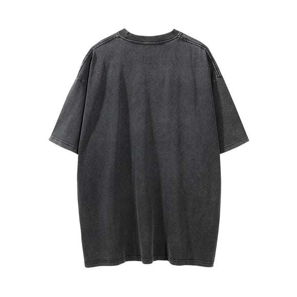 Men's Loose Fit Car Print Round Neck Short Sleeve T-Shirt