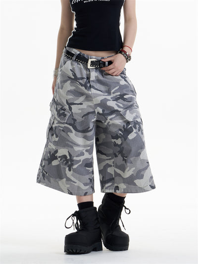 Pantalones Cargo Anchos Estilo Camuflaje Retro para Mujer - Image 13