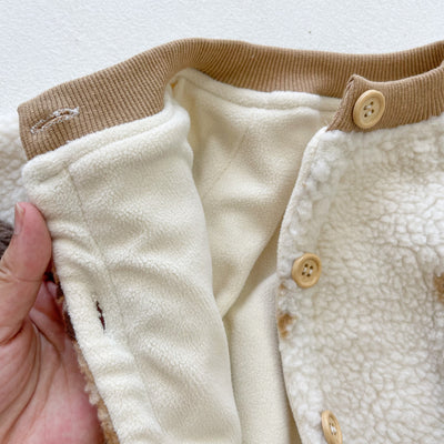 Mameluco de Bebé Otoño Invierno Estilo Coreano con Pelaje de Cordero - Image 12