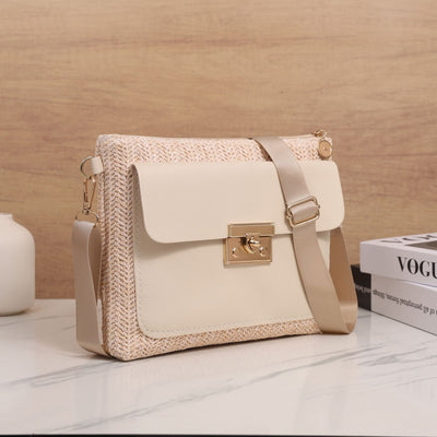 Bolsa de Hombro Tejida en Paja - Diseño Liso y Versátil - Image 30