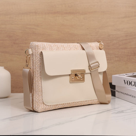 Bolsa de Hombro Tejida en Paja - Diseño Liso y Versátil - Image 30