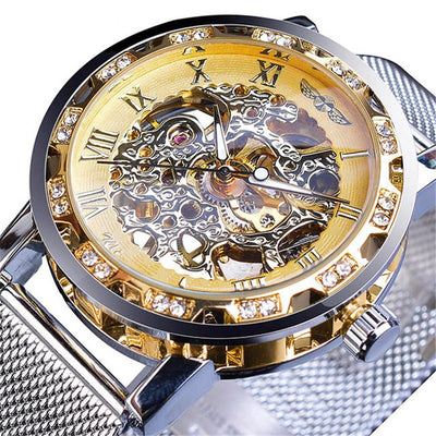 Reloj Mecánico con Correa Hueca de Diamantes de Imitación - Image 13