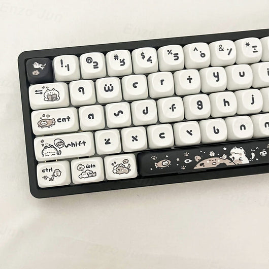 Keycap Gato Fantasy MOA - Diseño Minimalista Blanco y Negro - Image 2