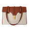 Bolso de Hombro en Cuero con Cierre Canvas