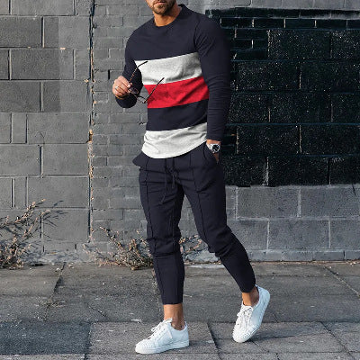 Conjunto Elegante de Pantalón y Camiseta Manga Larga para Hombre - Image 35