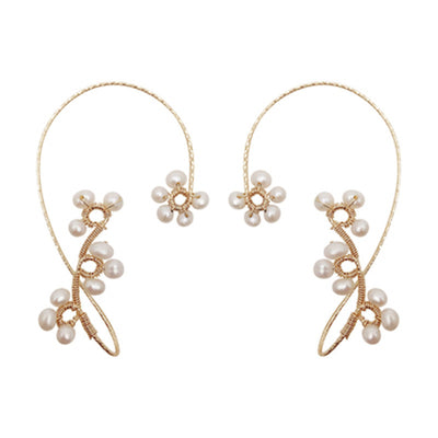 Pendientes Artesanales de Flor y Perla Tejidos a Mano - Image 7