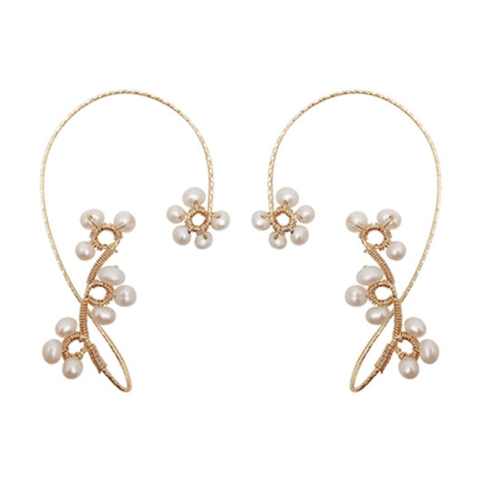 Pendientes Artesanales de Flor y Perla Tejidos a Mano - Image 7
