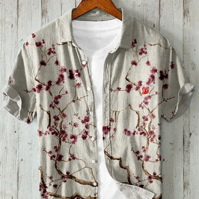 Camisa Casual Holgada para Hombre con Estampado y Botones - Image 7