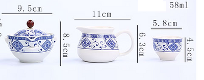 Juego de Tetera y Tazas de Cerámica Azul y Blanco - Image 15