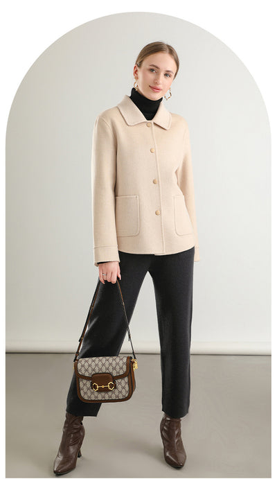 Abrigo Polo Cuello Clásico Mujer - Colores Sólidos Otoño Invierno - Image 15