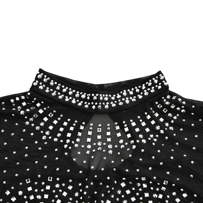Blusa Negra de Manga Larga Cuello Redondo para Mujer - Image 10