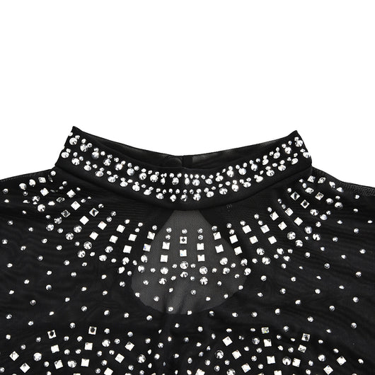 Blusa Negra de Manga Larga Cuello Redondo para Mujer - Image 10