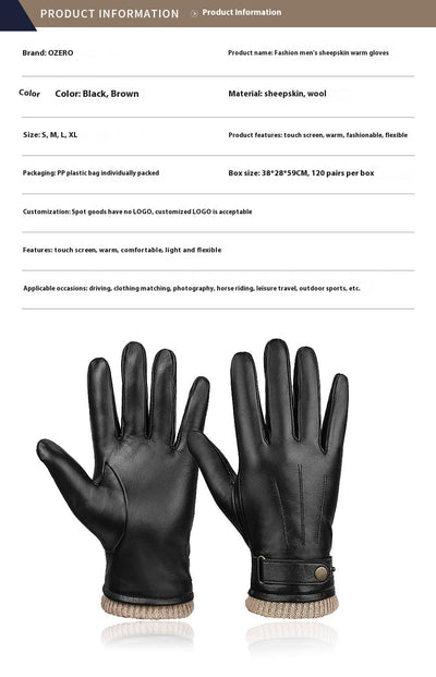 Guantes de Invierno en Piel de Oveja Forrados en Polar, Resistentes al Viento - Image 8