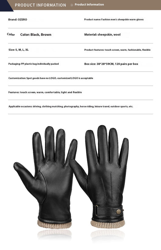 Guantes de Invierno en Piel de Oveja Forrados en Polar, Resistentes al Viento - Image 8