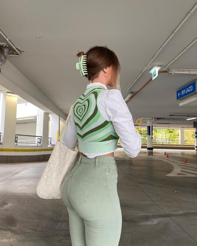 Pantalones Verdes Acampanados Slim para Mujer - Image 2