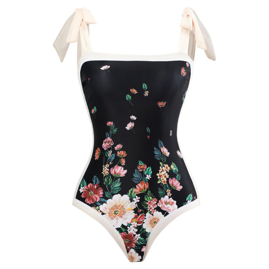 Traje de Baño Retro Una Pieza con Falda de Gasa - Image 18