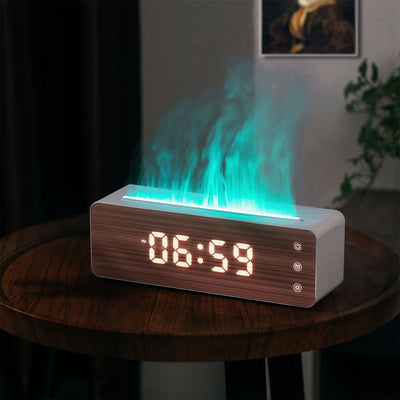 Humidificador Aromático con Llama LED y Reloj Digital para Dormitorio - Image 3