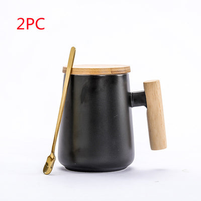 Taza de Oficina Retro Cerámica Negro y Blanco con Tapa - Image 13