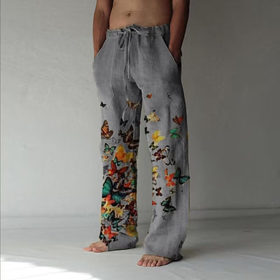 Pantalones Casuales para Hombre Primavera-Otoño con Estampado de Mariposas - Image 14