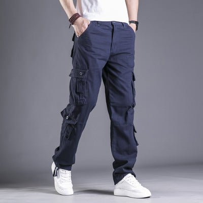 Pantalones Cargo Sueltos de Algodón con Múltiples Bolsillos - Camuflaje Hombre Talla Grande - Image 10