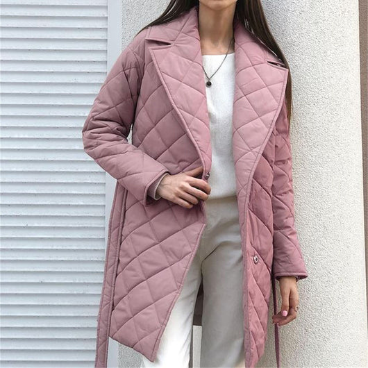 Abrigo de Algodón Tipo Solapa Midi para Mujer - Colección Otoño Invierno - Image 5
