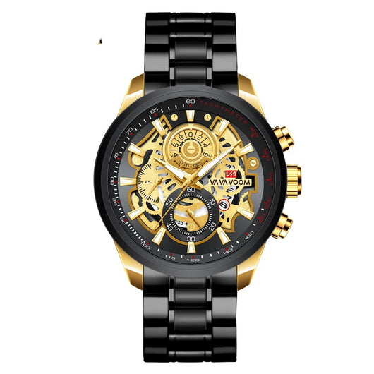 Reloj de Cuarzo para Hombre Dorado Negro Elegancia Empresarial - Image 17