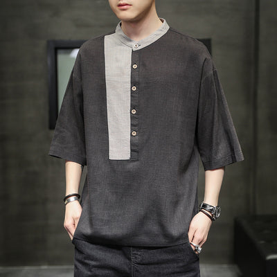 Blusa Casual de Algodón y Lino con Manga Corta Suelta - Image 11
