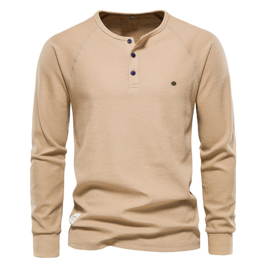 Henley Casual de Manga Larga para Hombre - Base Layer Versátil - Image 9