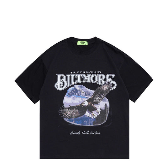 Playera Holgada de Hip-hop Americana para Parejas