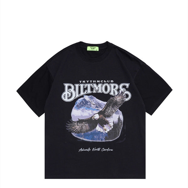 Playera Holgada de Hip-hop Americana para Parejas