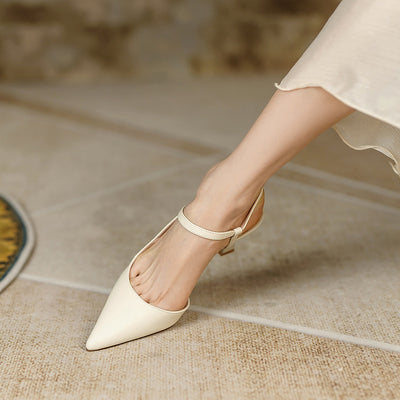 Sandalias Stiletto Punta Aguda con Hebilla de Cuero para Mujer - Image 18