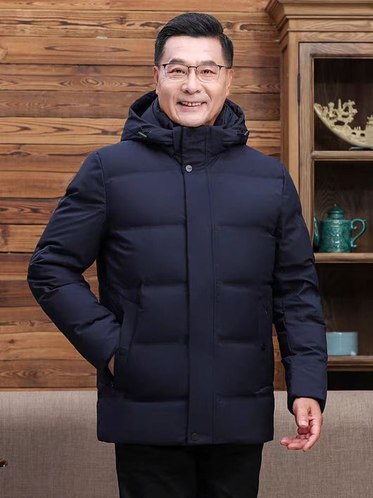 Chaqueta Acolchada de Plumas con Capucha y Degradado de Color para Hombre - Image 12