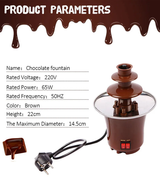 Fuente de Chocolate Mini con Diseño Creativo y Máquina de Fondue con Calefacción - Image 4