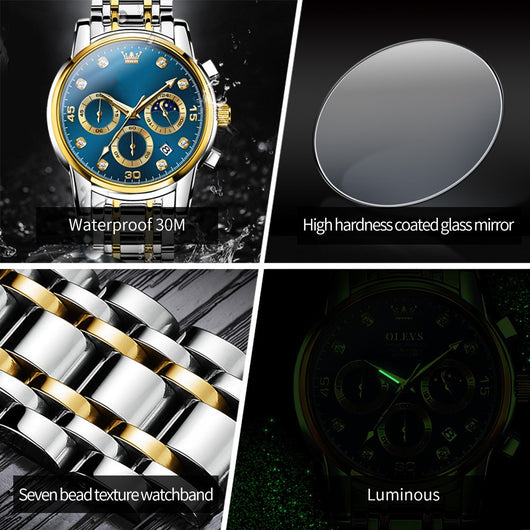 Reloj de Cuarzo Multifuncional para Hombre en Acero Inoxidable - Image 12