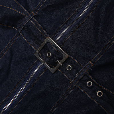 Vestido Denim con Cinturón Ajustable y Bolsa Bandolera - Image 14