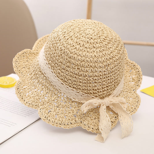 Sombrero de Paja Infantil con Ala Ancha Protección Solar UV