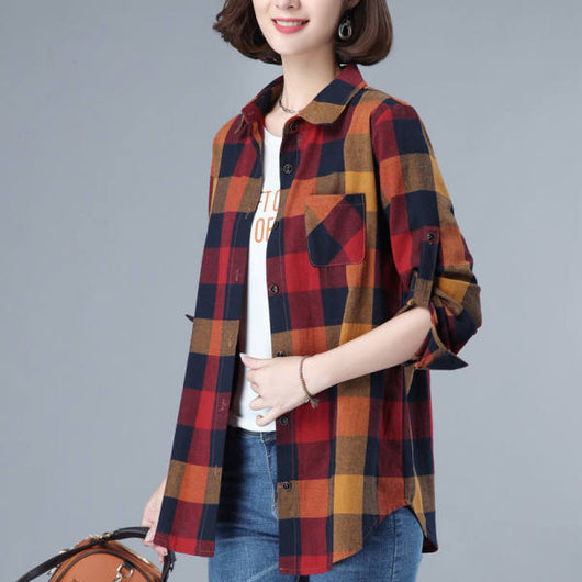 Camisa Cuadriculada Manga Larga para Mujer - Corte Slim Elegante - Image 3