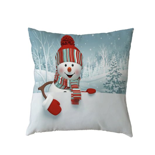 Funda de Almohada Navideña Muñeco de Nieve Tono Melocotón - Image 15