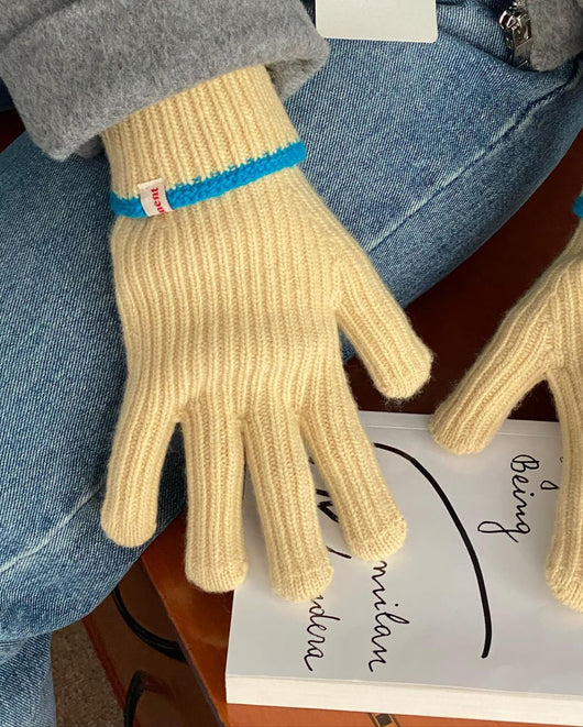 Guantes de Lana con Contraste de Colores y Dedos Separados - Image 21