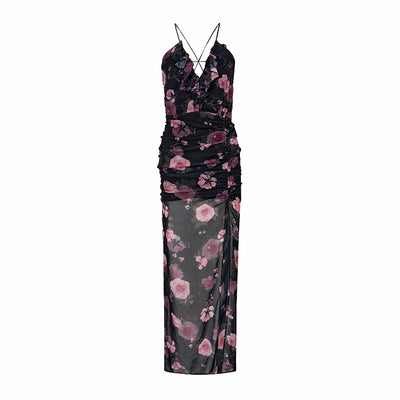 Vestido Floral con Abertura Lateral y Cintura Ajustada - Image 14