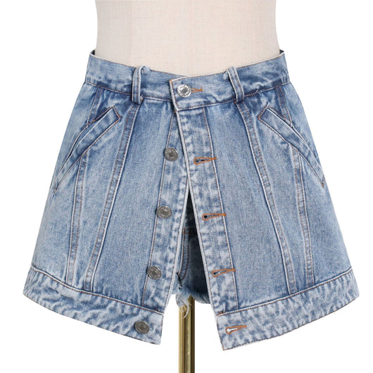 Jeans Talle Alto Monocromático con Paneles - Image 8