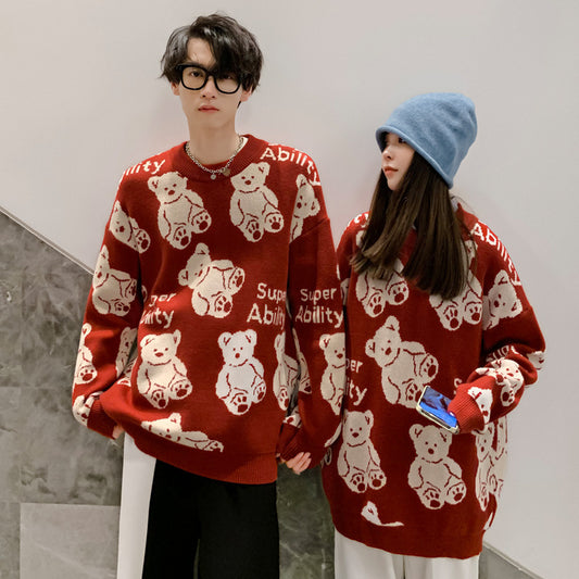 Suéter Unisex con Estampado de Osito Alfabeto