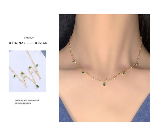Collar de Zircón Esmeralda con Gota de Agua Generosa - Image 23