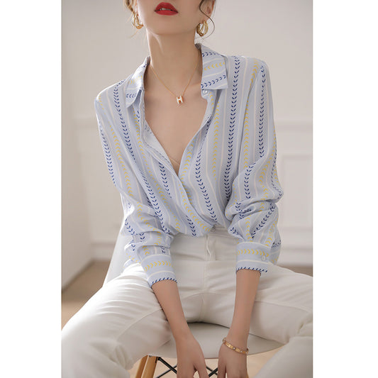 Blusa Mujer Rayas Verticales Contraste de Colores - Image 2