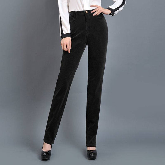 Pantalones Rectos de Pana Elásticos para Mujer - Image 8