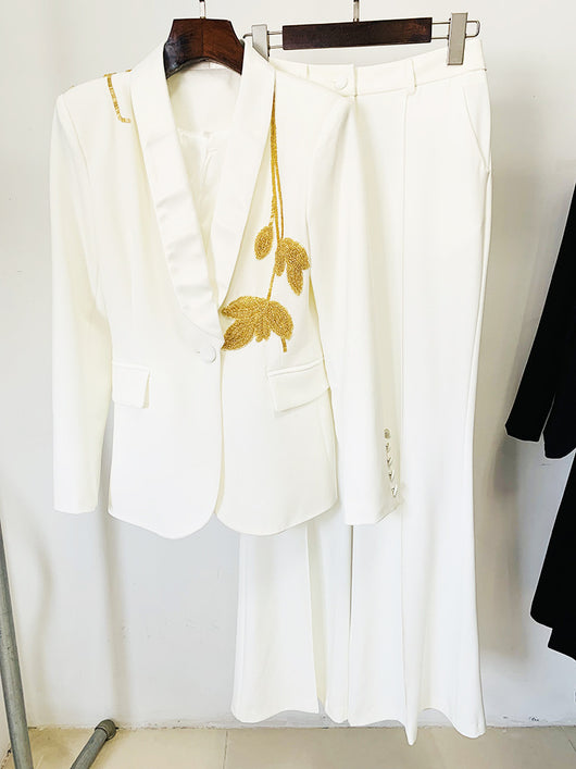 Traje Dos Piezas con Pantalón Acampanado y Detalles de Cuentas - Image 20