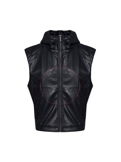 Chaleco de Cuero PU Slim Fit con Estrella de Cinco Puntas para Hombre - Estilo Verano - Image 5